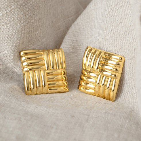 Pendientes plata Tartán