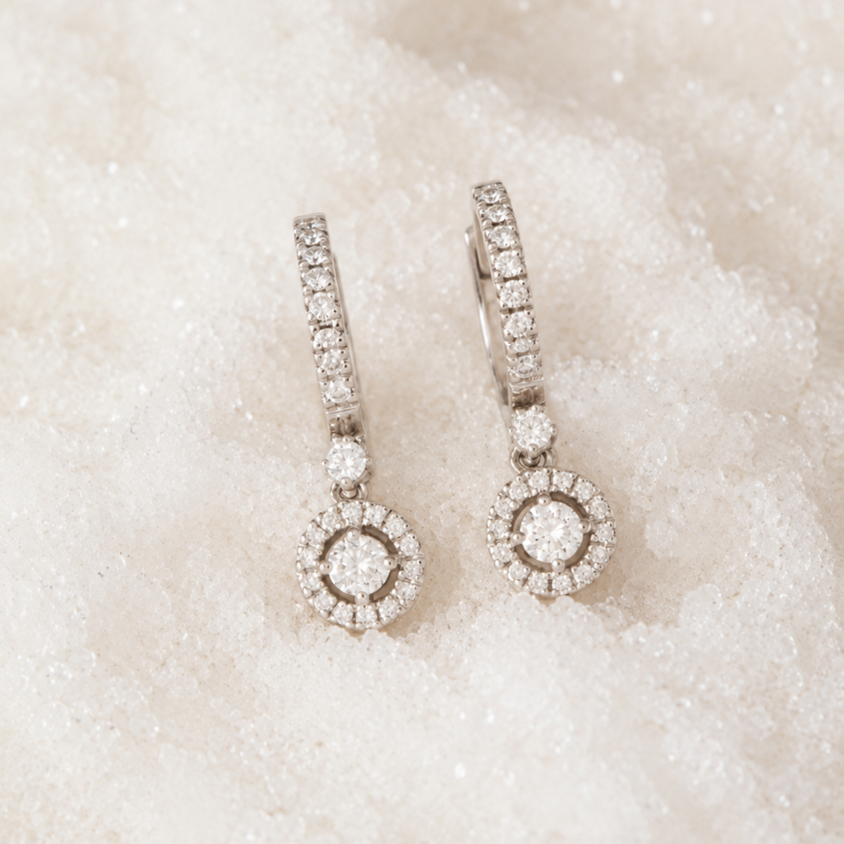 Pendientes flamenco con diamantes de laboratorio