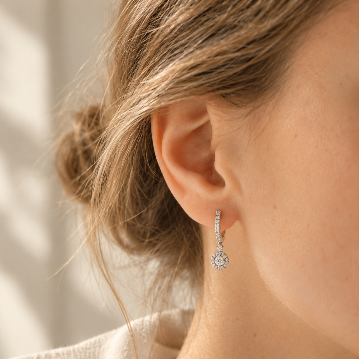 Pendientes flamenco con diamantes de laboratorio