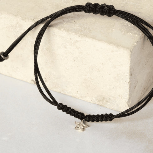 Pulsera Inicial Diamantes Macramé S