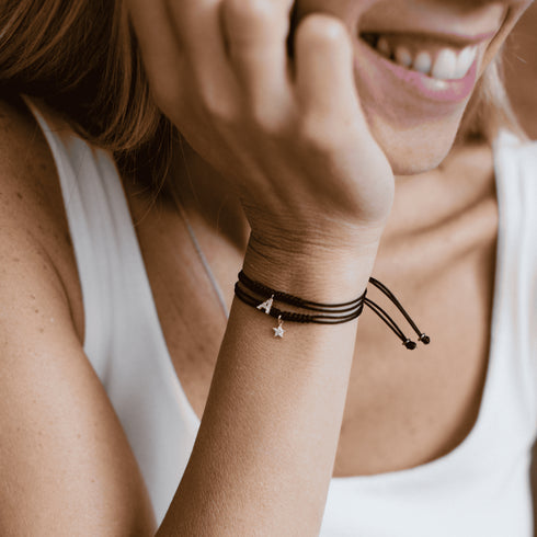 Pulsera Inicial Diamantes Macramé S