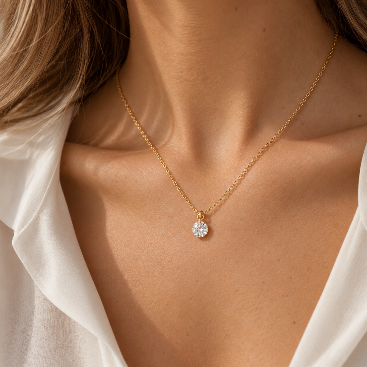 Collar diamante de laboratorio al aire
